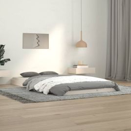 Bed Frame White 100x200 cm Solid Wood Pine