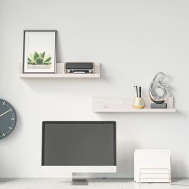 Wall Shelves 2 Pieces White 50x11x9 cm Solid Wood Pine