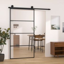 Sliding Door with Hardware Set 102.5x205cm ESG Glass and Aluminium
