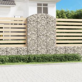 Arched Gabion Basket 150x30x220/240 cm Galvanised Iron