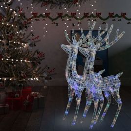 Elvan XXL Acrylic Christmas Reindeers 250 LED 2 pcs 180cm Multicolour