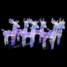 NOELLA Christmas Reindeers 6 pcs Multicolour 240 LEDs Acrylic