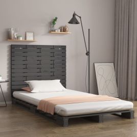 Wall Headboard Grey 141x3x91.5cm Solid Wood Pine