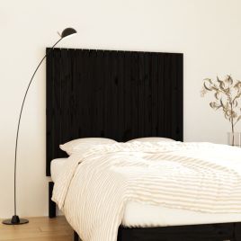 Wall Headboard Black 127.5x3x110cm Solid Wood Pine