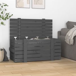 Storage Box Grey 91x40.5x42 cm Solid Wood Pine