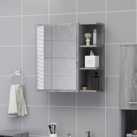 Bathroom Mirror Cabinet Grey Sonoma 62.5x20.5x64cm Engineered Wood