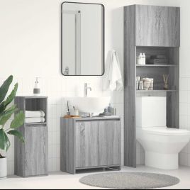 Bathroom Cabinet Grey Sonoma 60x33x61cm Engineered Wood