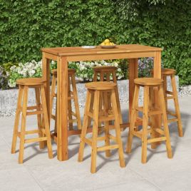 7 Piece Garden Dining Set Solid Wood Acacia