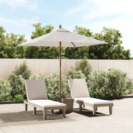 Garden Parasol with Wooden Pole Sand 198x198x231 cm