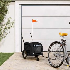 Pet Bike Trailer Black Oxford Fabric and Iron