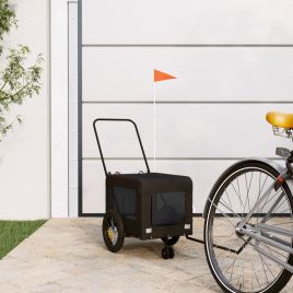 Pet Bike Trailer Black Oxford Fabric and Iron