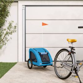 Dog Bike Trailer Blue Oxford Fabric and Iron