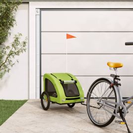 Pet Bike Trailer Green Oxford Fabric and Iron - vid-93969