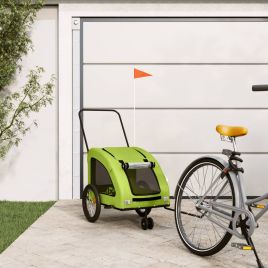 Pet Bike Trailer Green Oxford Fabric and Iron - vid-93990