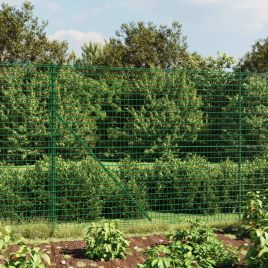Wire Mesh Fence with Flange Green 2x25 m