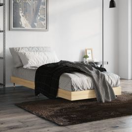Bed Frame Sonoma Oak 75x190 cm 2FT6 Small Single Engineered Wood