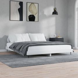 Bed Frame High Gloss White 120x200 cm Engineered Wood