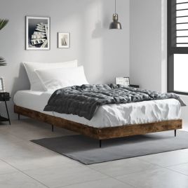 Bed Frame Smoked Oak 100x200 cm Engineered Wood
