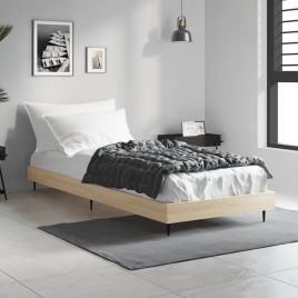 Bed Frame Sonoma Oak 75x190 cm 2FT6 Small Single Engineered Wood