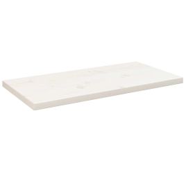 Table Top White 80x40x2.5cm Solid Wood Pine Rectangular