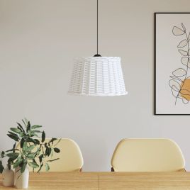 Ceiling Lamp Shade White Ã˜45x28 cm Wicker