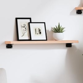 Wall Shelf 60x10x2cm Untreated Solid Wood Oak