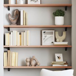 Wall Shelf Light Brown 100x20x2 cm Treated Solid Wood Oak