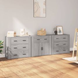 Sideboards 3 Pieces Grey Sonoma Engineered Wood