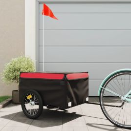 Bike Trailer Black and Red 45 kg Iron - vid-94083