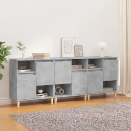 Sideboards 3 Pieces Concrete Grey 60x35x70 cm Engineered Wood