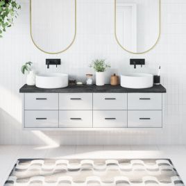 Bathroom Countertop Dark Grey 180x40x6cm Treated Solid Wood