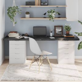 Table Top Dark Grey 200x60x6 cm Treated Solid Wood Oak