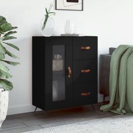 Sideboard Black 69.5x34x90 cm Engineered Wood