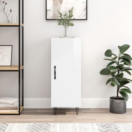 Sideboard High Gloss White 34.5x34x90 cm Engineered Wood