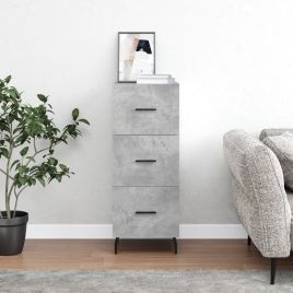 Sideboard Concrete Grey 34.5x34x90 cm Engineered Wood