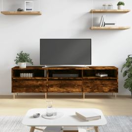 TV Cabinet Smoked Oak 150x30x44.5cm Engineered Wood
