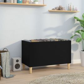 Record Cabinet Black 74.5x38x48 cm Engineered Wood