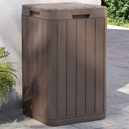 Outdoor Garbage Bin Brown 38x38x65 cm PP