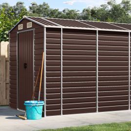 Garden Shed Brown 191x810x198 cm Galvanised Steel