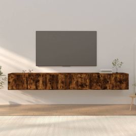 Wall-mounted TV Cabinets 3 Pieces Smoked Oak 100x34.5x40 cm