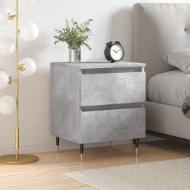 Bedside Cabinet Concrete Grey 40x35x50 cm Engineered Wood