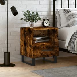Bedside Table - ROGERS Samir Nightstand Smoked Oak 40cm