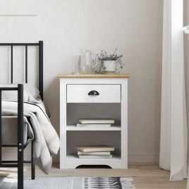 Bedside Table - BELLUNO Nightstand Brown 53cm