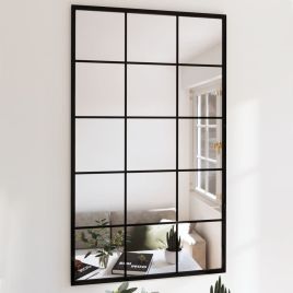 Wall Mirrors 2 Pcs Black 100x60cm Metal