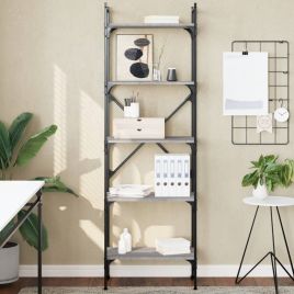 Bookcase 5-Tier Grey Sonoma 56x31.5x174 cm Engineered Wood