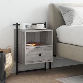 Bedside Table - STEWART Nightstand Grey Sonoma 40cm