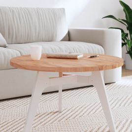 Table Top Ã˜70x2.5 cm Round Solid Wood Beech