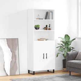 Highboard White 69.5x34x180 cm Engineered Wood