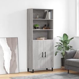 Highboard Grey Sonoma 69.5x34x180 cm Engineered Wood