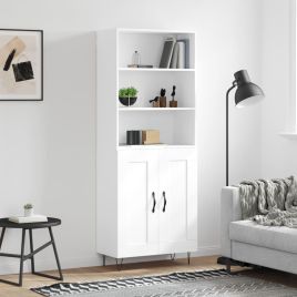 Highboard White 69.5x34x180 cm Engineered Wood